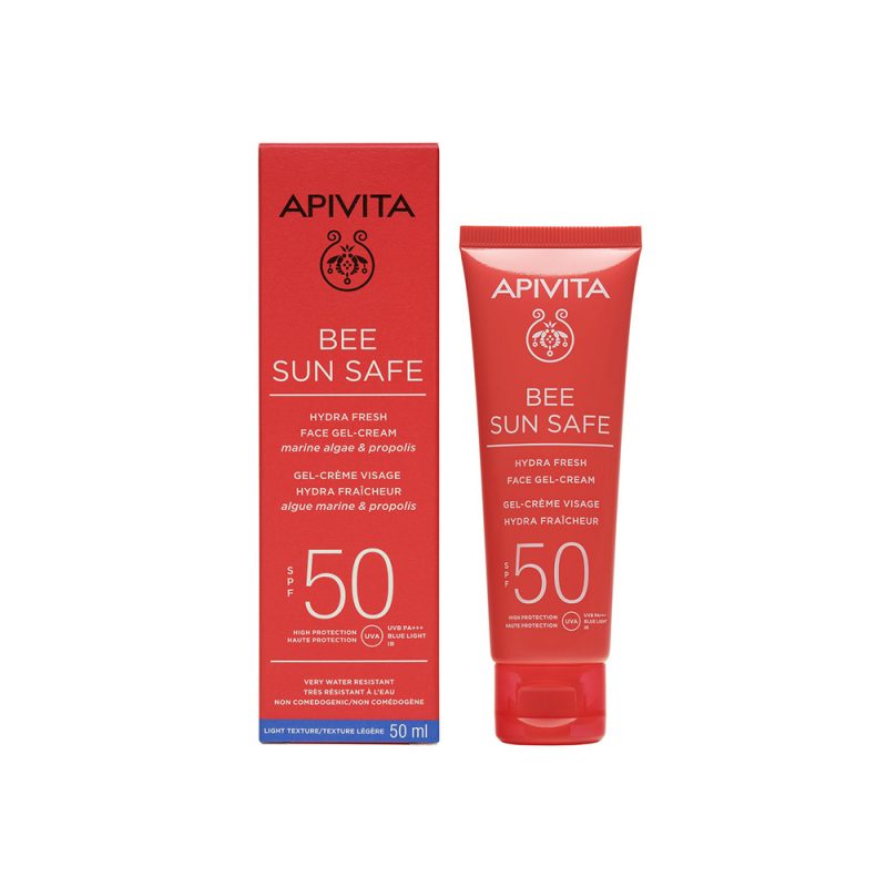 Apivita Bee Sun Safe Ενυδατική Κρέμα-Gel Προσώπου SPF50, με θαλάσσια φύκη & πρόπολη